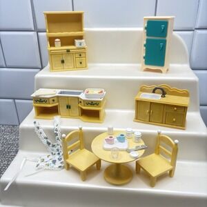 Calico Critters Epoch Dollhouse Kitchen Furniture HutchTable Refrigerator Sink